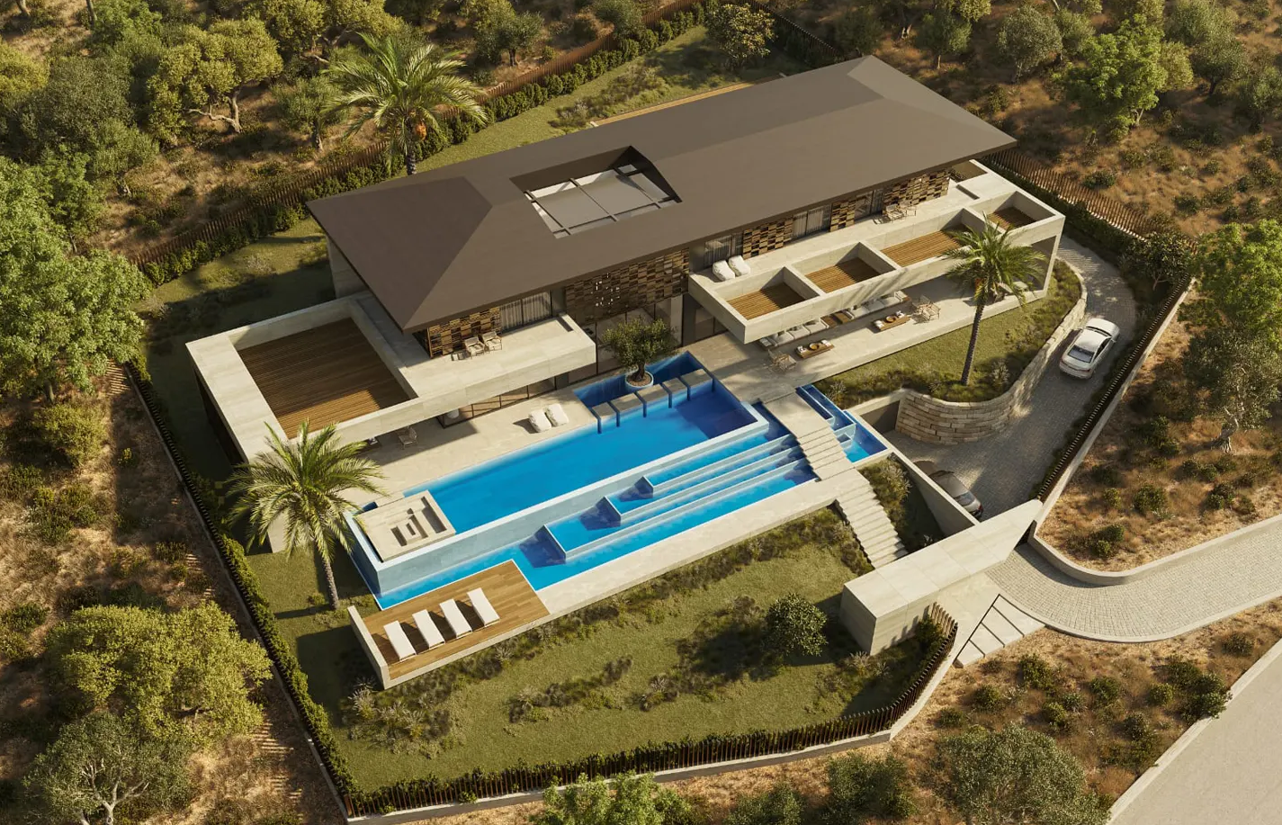 Estate aerial overview